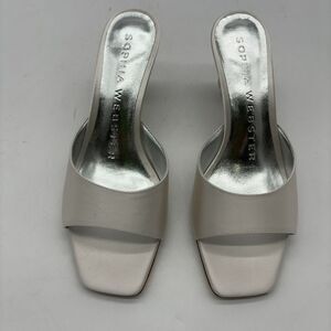 Sophia Webster White Satin Wedding Sandals